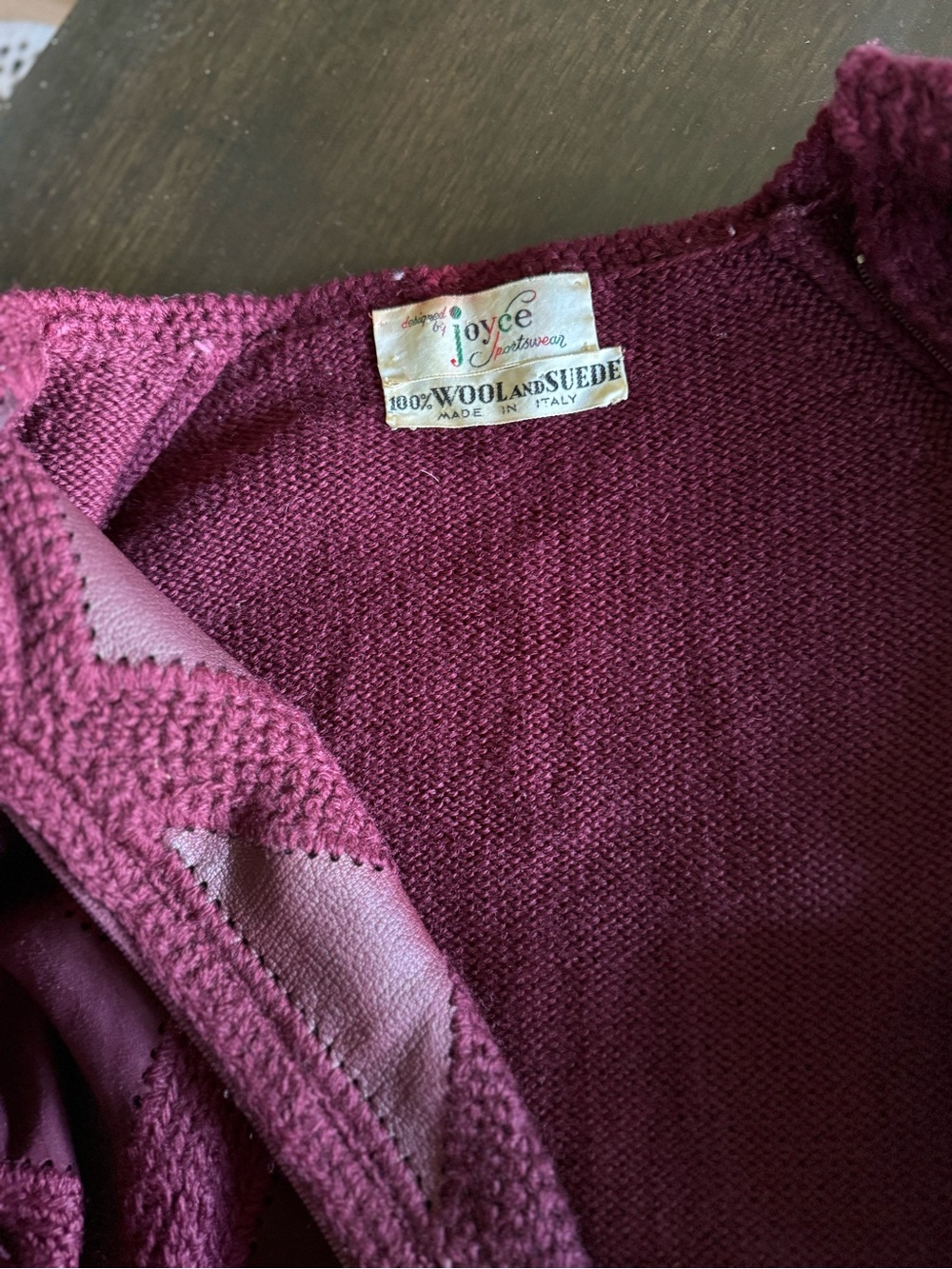 Joyce Vintage 1940s Suede And Wool Zip-Front Swea… - image 4